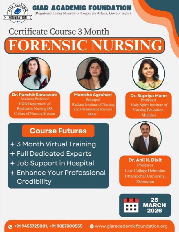 3-Month Certificate Course on Forensic Nursing