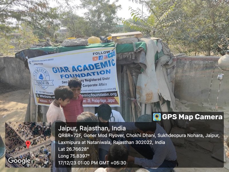 Health Camp in Slum Area of Jaipur (Goner Mod)