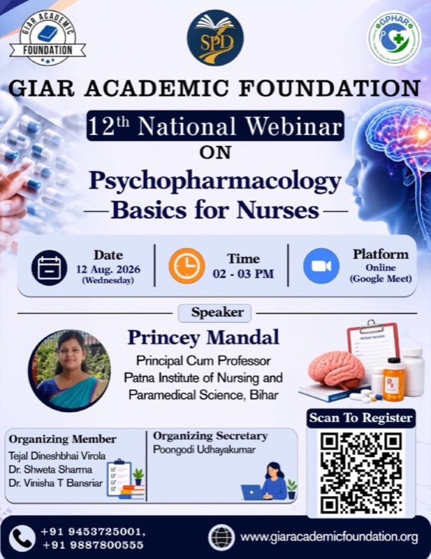 12th National Webinar on Psychopharmacology — Basics for Nurses